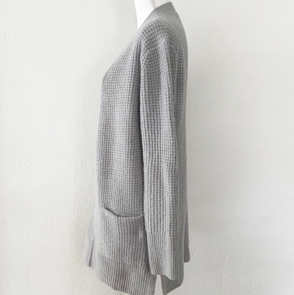 Caslon Open Front Cardigan Sweater Pockets LONG Sleeves In Grey Size S NWT - Picture 5 of 11